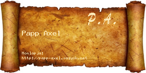 Papp Axel névjegykártya